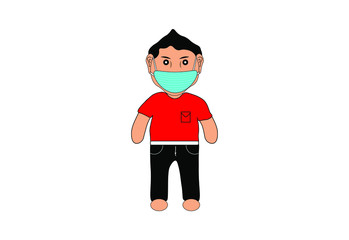 vector illustration of humans using masker to protect and maintain the body