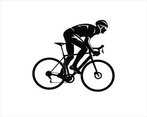 Fototapeta na wymiar silhouette of a man riding a bike