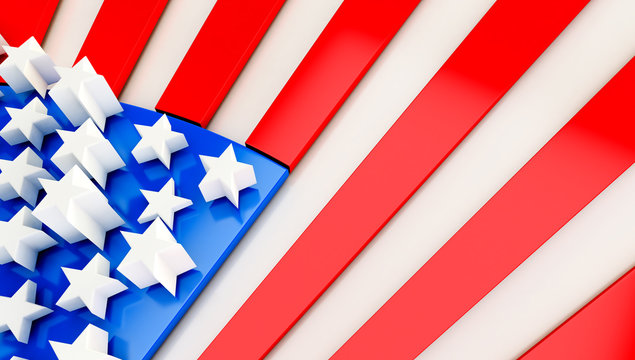USA flag background. 3D render