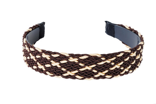 Hair band color brown isolated on white background. This has clipping path.    