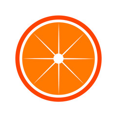 Orange citrus half fruit icon bright art vector - 341045637