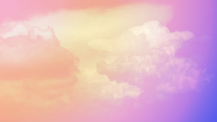 beauty soft pastel with fluffy clouds on sky. multi color rainbow image. abstract fantasy growing sweet light