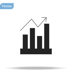 Vector growing graph icon. Graph Icon in trendy flat style isolated on grey background.