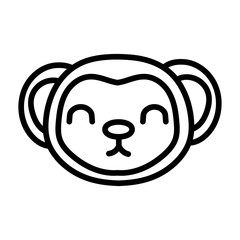 cute little monkey line style