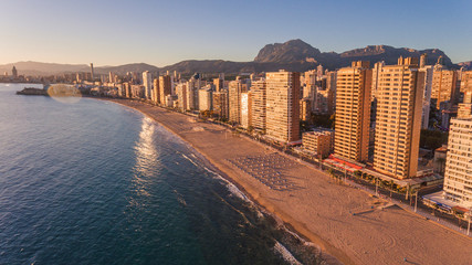 Fototapeta premium Drone shot of the Benidorm skyline, Spain