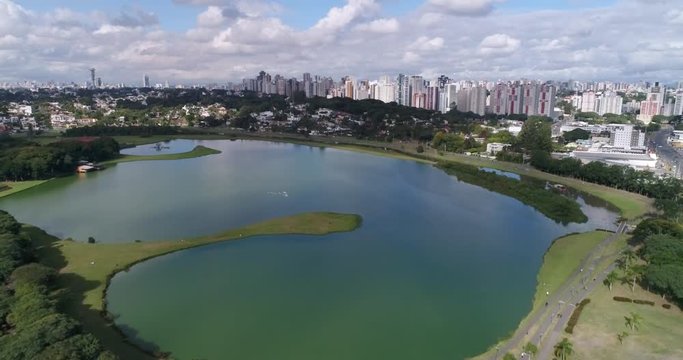 lake of the Parque Barigui, one of the main parks located in the city of Curitiba, Brazil