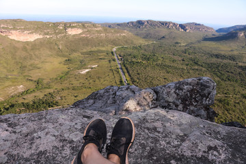 em cima da montanha