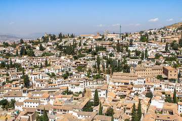 Fototapeta na wymiar View of the historical city of Granada, Spain