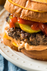 Unhealthy Grilled Cheese Hamburger