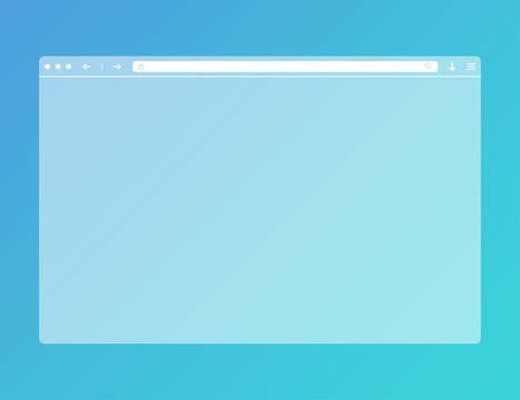 Transparent web browser mockup in modern flat design. Computer blank template frame. Isolated design. Vector EPS 10