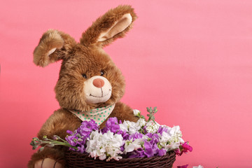 easter bunny and easter eggs