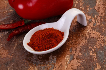 Paprika powder in the bowl