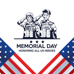 memorial day celebration poster with troop of heroes