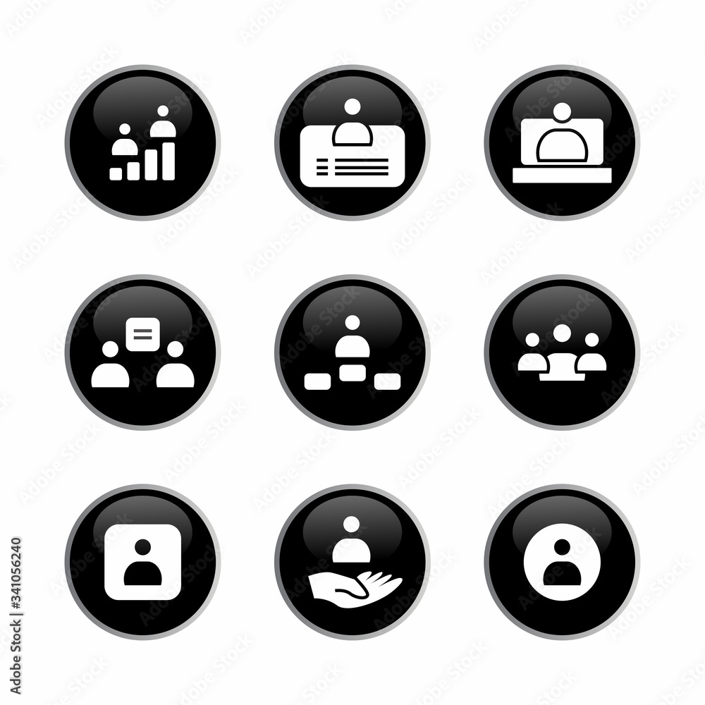 Poster set the 3d line start up icon. businessman icon that can be edited with trendy line symbols for mobi