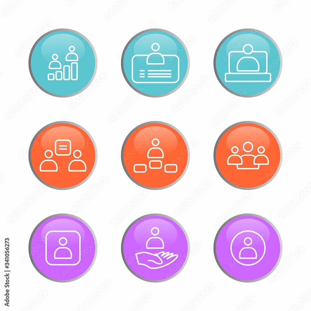 Fototapete Set the 3d line start up icon. Businessman icon that can be edited with trendy line symbols for mobile applications and website design.
