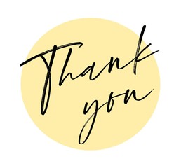 Thank You Card.  Hand Written Lettering for Title, Heading, Photo Overlay, Wedding Invitation, Thank You Message. 