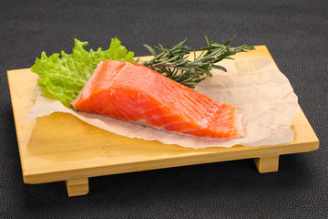 Piece of raw salmon