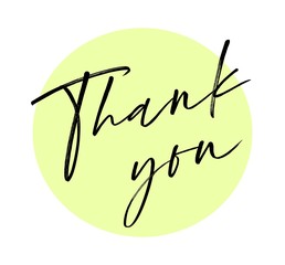 Fototapeta premium Thank You Card. Hand Written Lettering for Title, Heading, Photo Overlay, Wedding Invitation, Thank You Message. 