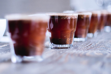the specialty coffee. a coffee cupping. Cup of coffee