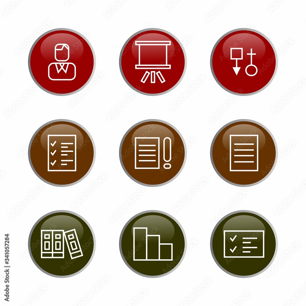 Poster set the start up icon 3d. is an editable vector pictogram with a white background. trendy line symbo