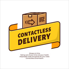 Contactless delivery concept. Safe and fast delivery. Disinfection of the product. Contactless shopping. Novel coronavirus 2019-nCoV or CoVid-19. Stop virus.