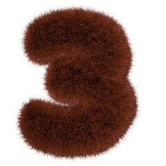 3d decorative wild zoo bear texture animal fur russian characters. Fun 3d rendering lettering. 