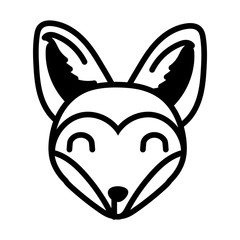 cute little Wild dog animal line style icon