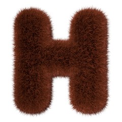 3d decorative wild zoo bear texture animal fur russian characters. Fun 3d rendering lettering. 