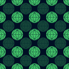 Divided Circles Green Abstract Geometric Seamless Pattern