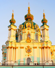 Fototapeta na wymiar St. Andrews church Kiev Ukraine