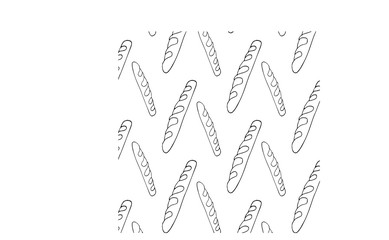 Hands drawing pattern art line bread illustration vector food symbol bakery breakfast baguette wheat outline flour graphic