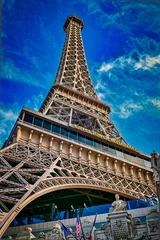 Fotobehang Paris Las Vegas hotel and casino in Las Vegas Nevada USA. It includes a half scale 541-foot (165 m) tall replica of the Eiffel Tower © othman