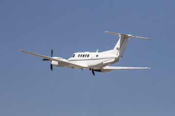 White Private Plane in the Sky