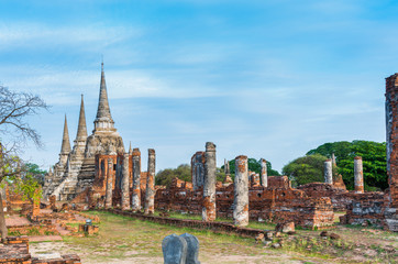 Obraz premium Wat Phra Sri Sanphet at Ayutthaya province, Thailand