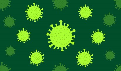 Fototapeta premium Coronavirus with green background. Coronavirus disease COVID-19 infection medical isolated