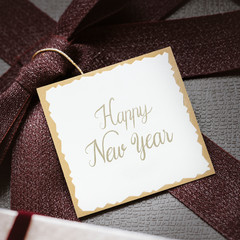 Happy new year gift tag