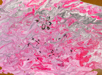pink and silver acrylic paints decorated by bugles