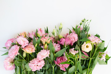 Ranunculus flat lay composition
