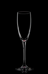 
Champagne glass on a black background