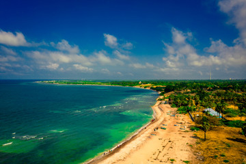 Obraz premium tropical beach with palm trees in India