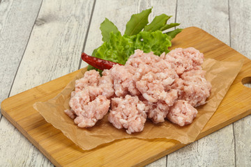 Homemade pork minced meat for cooking