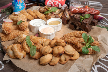 beer appetizer on a beautiful background