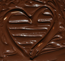 molten milk chocolate with wavy patterns
