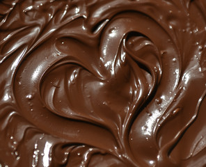 molten milk chocolate with wavy patterns