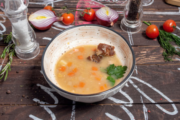 pea soup on a beautiful background