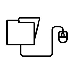 folder with mouse education online line style