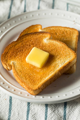 Homemade Warm Buttered Toast for Breakfast