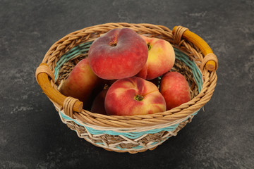 Sweet ripe tasty flat peach