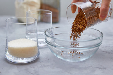 Step 2. Mixing the ingredients for making dalgona coffee