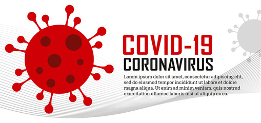 Fototapeta premium COVID-19 Coronavirus information horizontal header banner vector illustration